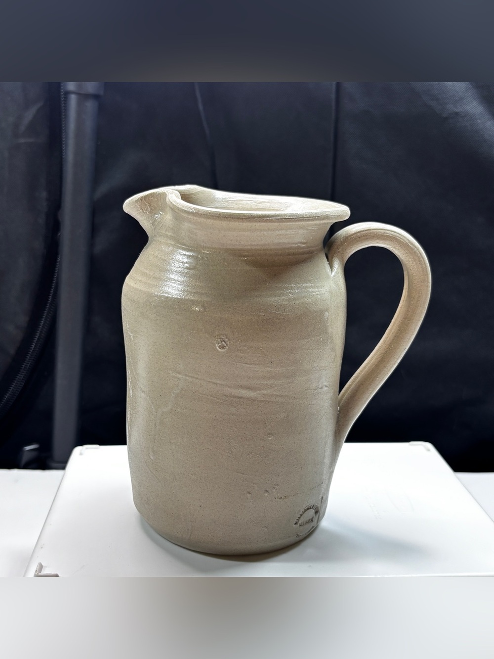 WILLIAMSBURG POTTERY SALT GLAZE 6” PITCHER BLUE COBALT Vtg - Picture 2 of 11